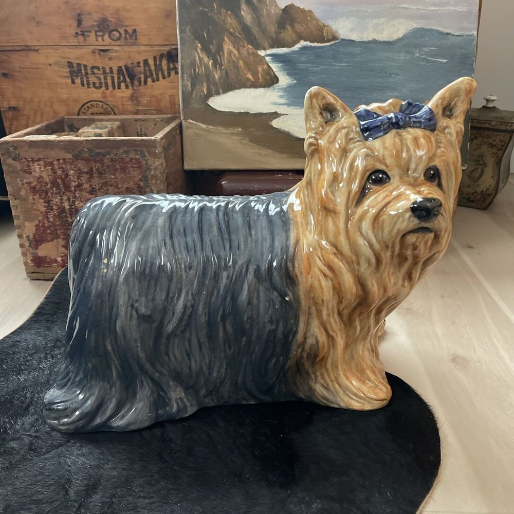 Life Size Ceramic Yorkshire Terrier By‎ The Townsends Copyright 1971